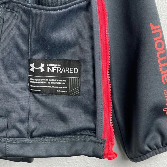 Under Armour Track Jacket Gir'ls Size YL ColdGear Infrared Lined Athletic Gray - Picture 9 of 11